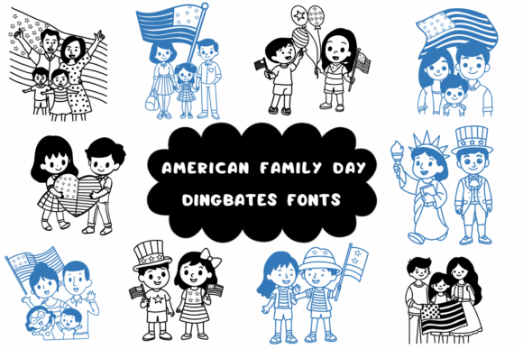 American Family Day Font for Patriotic Crafts