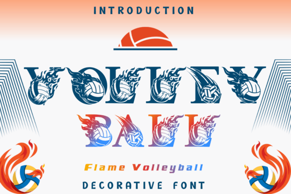 Flame Volleyball: Ignite Your Sports Designs with Power