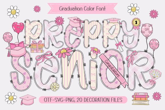 Preppy Senior Font for Editorial Design and Graduation Content