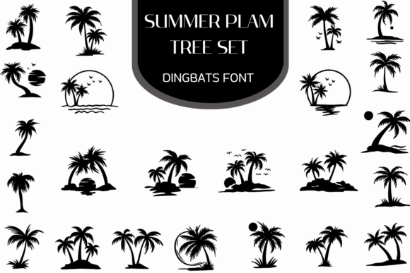 Summer Palm Tree Set Font Review for Tropical Branding