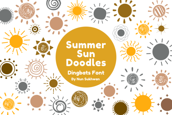 Summer Sun Doodles: A Charming Dingbats Font for Creative Projects